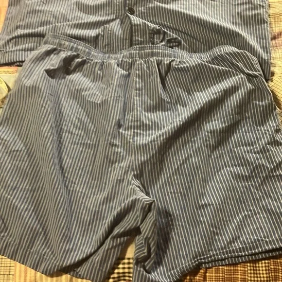 Stafford 2 piece pajama set short and shorts L sleepwear cotton blend - Picture 4 of 7